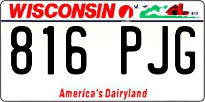 WI license plate 816PJG
