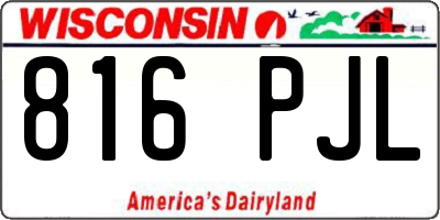 WI license plate 816PJL