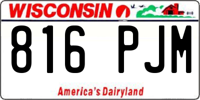 WI license plate 816PJM