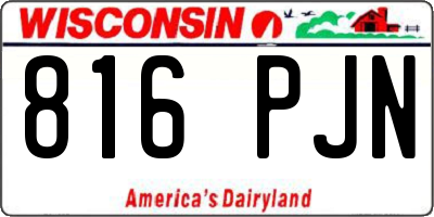 WI license plate 816PJN