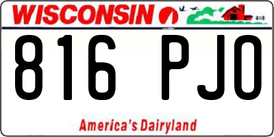 WI license plate 816PJO