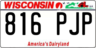 WI license plate 816PJP