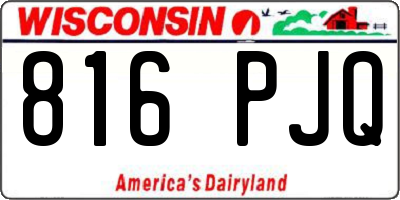 WI license plate 816PJQ