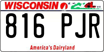 WI license plate 816PJR