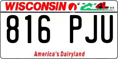 WI license plate 816PJU
