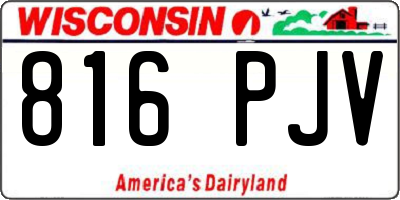WI license plate 816PJV