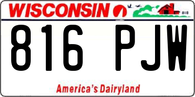 WI license plate 816PJW