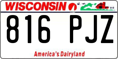 WI license plate 816PJZ