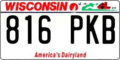 WI license plate 816PKB