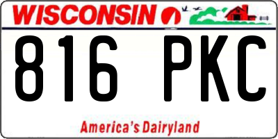 WI license plate 816PKC