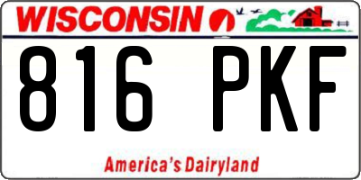 WI license plate 816PKF