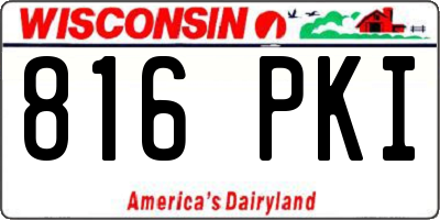 WI license plate 816PKI
