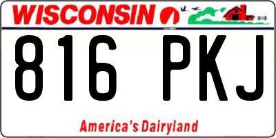 WI license plate 816PKJ
