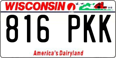 WI license plate 816PKK