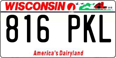 WI license plate 816PKL