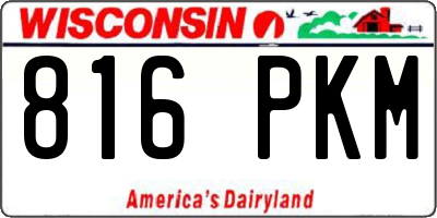 WI license plate 816PKM