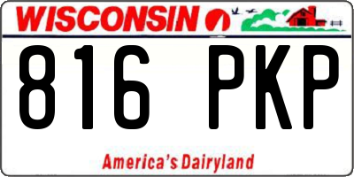 WI license plate 816PKP