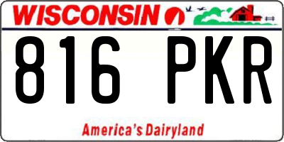 WI license plate 816PKR