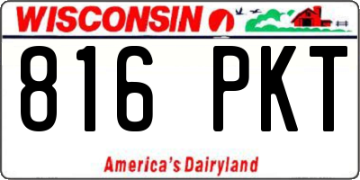 WI license plate 816PKT