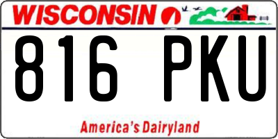 WI license plate 816PKU