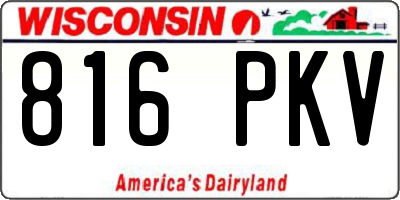 WI license plate 816PKV