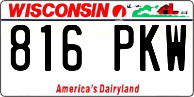 WI license plate 816PKW