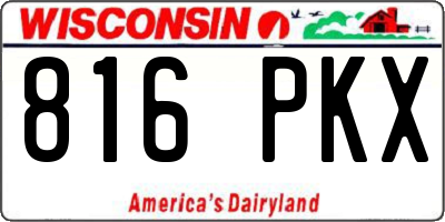 WI license plate 816PKX