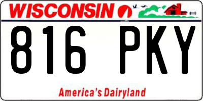 WI license plate 816PKY