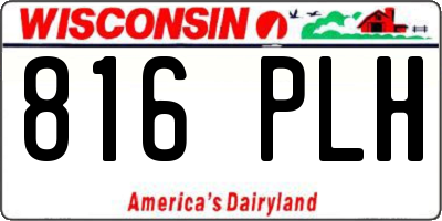 WI license plate 816PLH