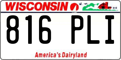 WI license plate 816PLI