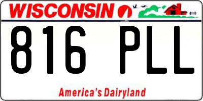 WI license plate 816PLL