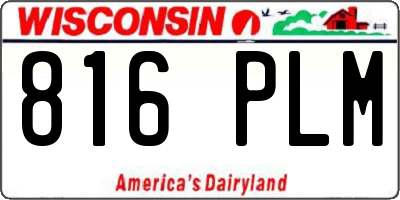 WI license plate 816PLM
