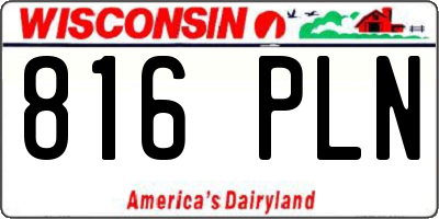 WI license plate 816PLN