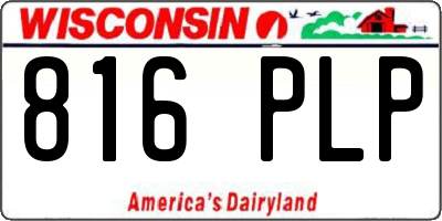 WI license plate 816PLP