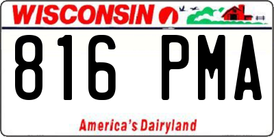 WI license plate 816PMA