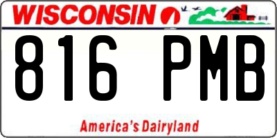 WI license plate 816PMB