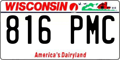 WI license plate 816PMC