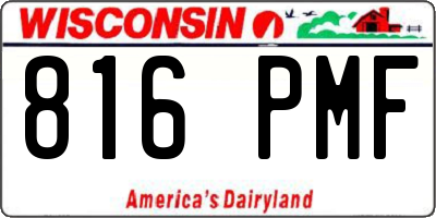 WI license plate 816PMF