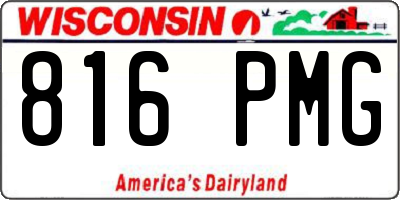WI license plate 816PMG
