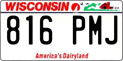 WI license plate 816PMJ