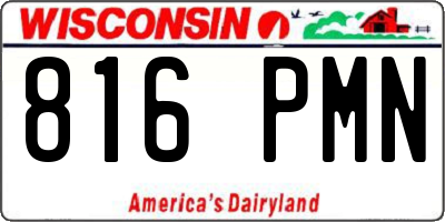 WI license plate 816PMN