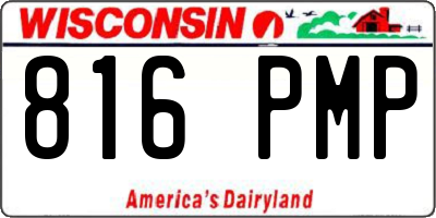 WI license plate 816PMP