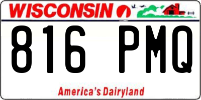 WI license plate 816PMQ