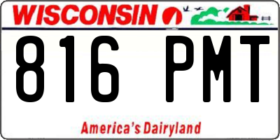 WI license plate 816PMT