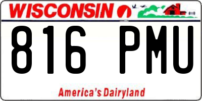 WI license plate 816PMU