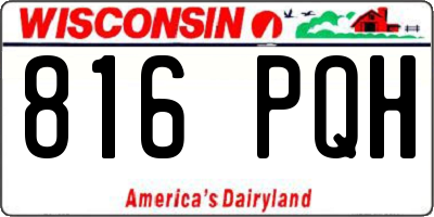 WI license plate 816PQH