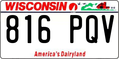 WI license plate 816PQV