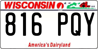 WI license plate 816PQY