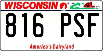 WI license plate 816PSF