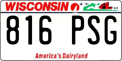 WI license plate 816PSG